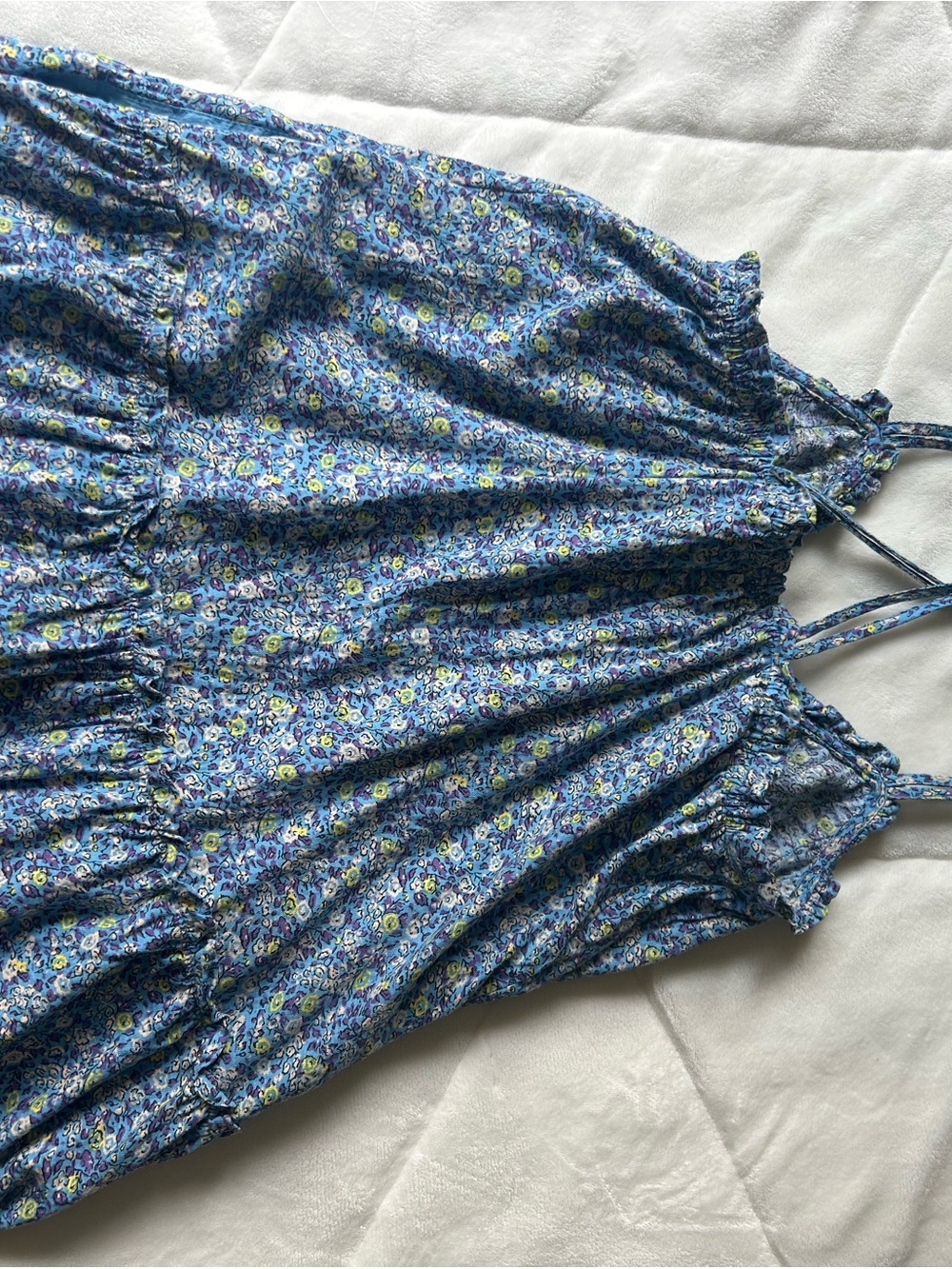 Universal Thread Blue Floral Drawstring Top - Picture 3 of 4
